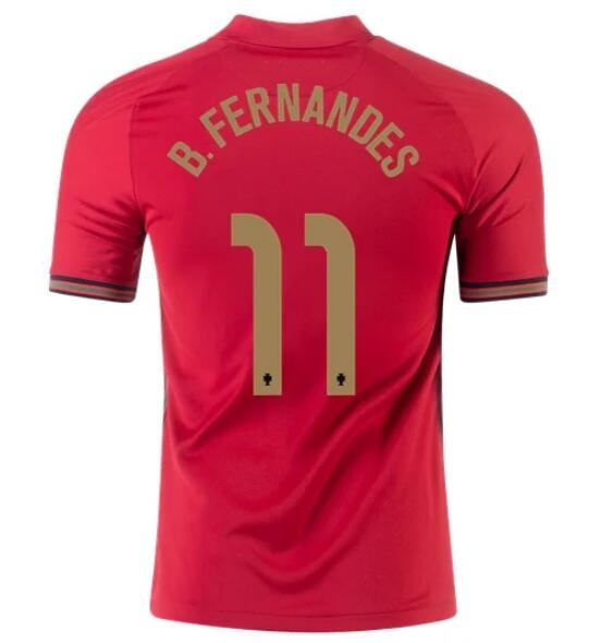 2020 EURO Portugal Home Kit Soccer Jersey BRUNO FERNANDES #11